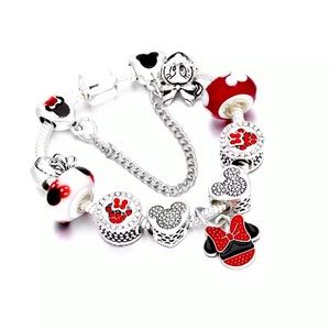 New Disney 925 Silver Mickey Mouse Charm Bracelet